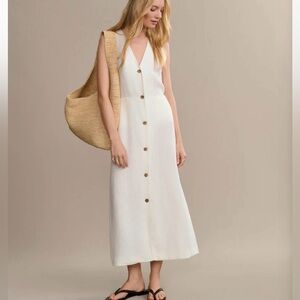 Jenni Kayne Ivory Button-Down Midi Dress